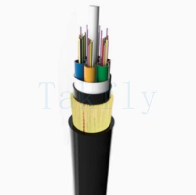 ADSS 2-24 هسته لوله گشاده کابل هوایی FRP عضو مرکزی، نخ آرامید، PE / AT پوشش بیرونی