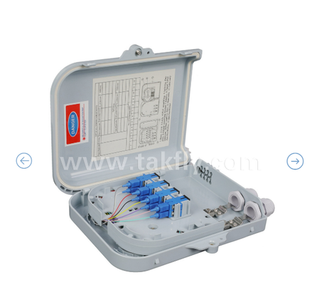 جعبه پایان FTKS-1805-8E با 8 PCS SC/UPC SM SX آداپتور و pigtail به طور کامل نصب شده