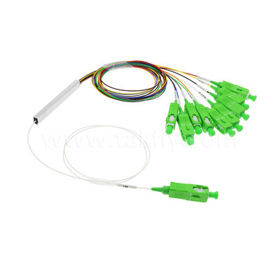 1 × 9 کانال PLC Splitter با فیبر 0.9mm برای شبکه های توزیع نوری FTTH / FTTX