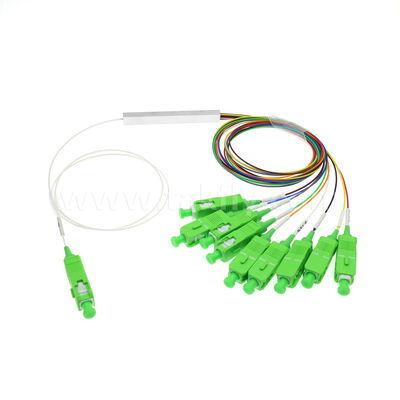 1 × 9 کانال PLC Splitter با فیبر 0.9mm برای شبکه های توزیع نوری FTTH / FTTX