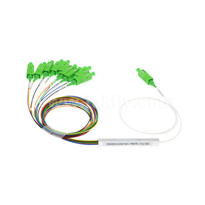 1 × 9 کانال PLC Splitter با فیبر 0.9mm برای شبکه های توزیع نوری FTTH / FTTX
