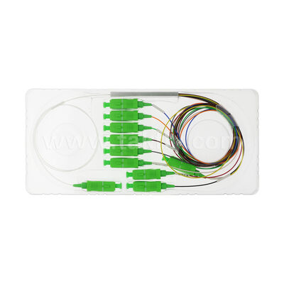 1 × 9 کانال PLC Splitter با فیبر 0.9mm برای شبکه های توزیع نوری FTTH / FTTX