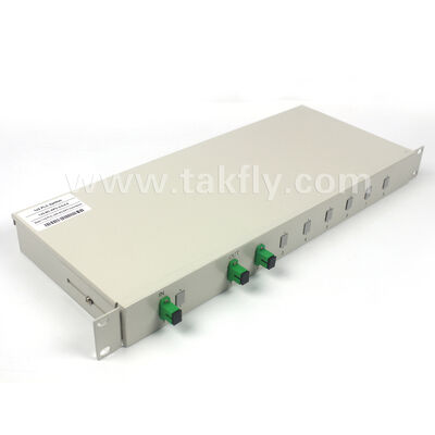 مجموعه کامل 1 × 2 تا 1 × 32 PLC Splitter Series 1U Rack Chassis برای دفتر مرکزی