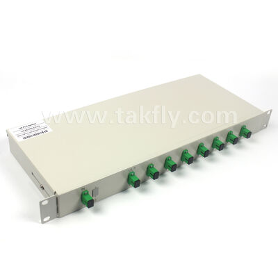 مجموعه کامل 1 × 2 تا 1 × 32 PLC Splitter Series 1U Rack Chassis برای دفتر مرکزی