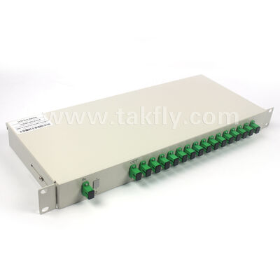 مجموعه کامل 1 × 2 تا 1 × 32 PLC Splitter Series 1U Rack Chassis برای دفتر مرکزی