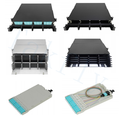 1U / 2U / 4U High Density MPO Cassette Patch Panel (پنت پیچ کیست MPO با چگالی بالا)