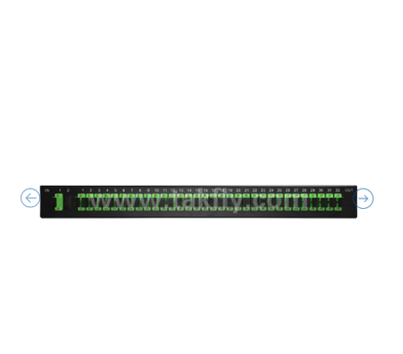 1U Rack Mount PLC Optical Splitter Panel 19" ، تک حالت G657A1 ، SC/APC ، برای توزیع سیگنال نوری