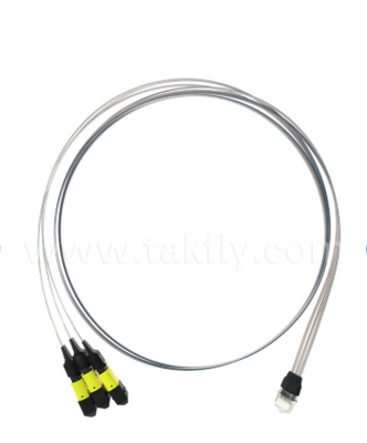 MTP 12CH × 3 تا 36 کانال فیبر آرایه مونتاژ 3 × 12CH کانکتورهای MTP به 36CH V-Groove FAU، از دست دادن ورودی کم، برای 1.6T Transceivers Optical & Co-Packed Optics (CPO)