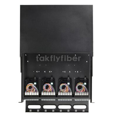 Takfly High-Density Rackmount Patch Panel با پلاگ و پلی 12 فایبر مدیریت کاسیت MTP / MPO برای مراکز داده