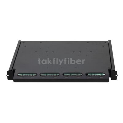 Takfly High-Density Rackmount Patch Panel با پلاگ و پلی 12 فایبر مدیریت کاسیت MTP / MPO برای مراکز داده