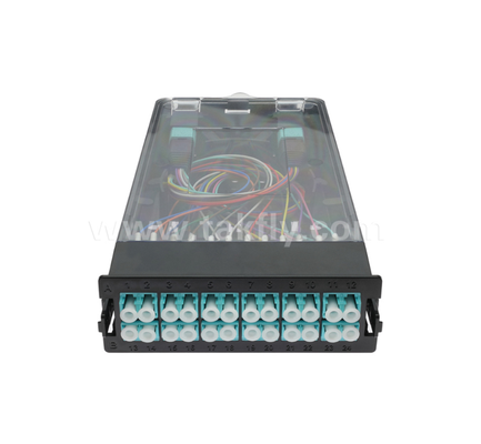 ماژول کاسیت از پیش بسته شده TK-HRM-04، 12C/24C، دو حالت: LC Pigtail Fusion یا MPO-LC مدیریت کاسیت، Plug-and-Play برای کابل سازی مرکز داده