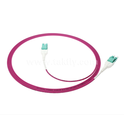 LC Uniboot Fiber Optic Patch Cord یک لوله دو هسته ای، قطب قطبی ثابت، ساختار فشرده، نصف حجم کابل برای کابل سازی با چگالی بالا