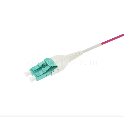 LC Uniboot Fiber Optic Patch Cord یک لوله دو هسته ای، قطب قطبی ثابت، ساختار فشرده، نصف حجم کابل برای کابل سازی با چگالی بالا