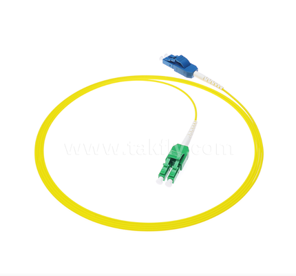 LC Uniboot سیم پیچ فیبر نوری یک لوله دو هسته، قطبی قابل تعویض، زرد، نصف حجم کابل