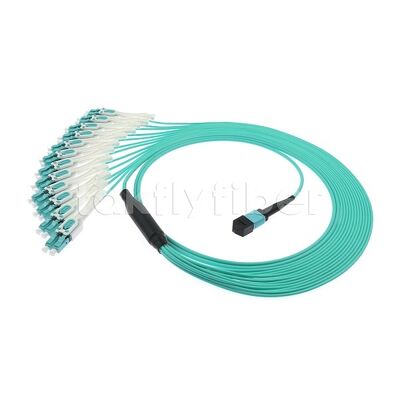 MPO/MTP Patchcord Fanout Uniboot LC Multimode OM3 Breakout کابل فیبر نوری برای مرکز داده کابل سازی AI Telecom