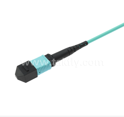 MPO / MTP به LC Uniboot Breakout Patch Cord   OM3 Multimode، چگالی بالا، قطب معکوس برای مراکز داده 40G / 100G