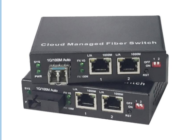 سوئیچ فیبر مدیریت شده ابری گیگابیتی 2-پورت 10/100/1000Base-Tx و 1-Port 1000Base-Fx