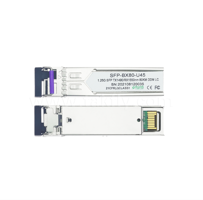 فرستنده و گیرنده SFP BiDi 80 کیلومتر – دو سرعته 1.25G/1.063G، DFB 1490 نانومتر، PIN، LC Simplex، دمای صنعتی موجود