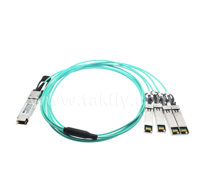 کابل نوری فعال 40G QSFP+ تا 4x10G SFP+ ️ Breakout، 4-Channel Full-Duplex، VCSEL، Hot-Pluggable