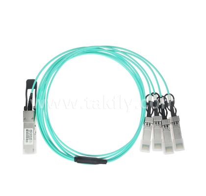 کابل نوری فعال 40G QSFP+ تا 4x10G SFP+ ️ Breakout، 4-Channel Full-Duplex، VCSEL، Hot-Pluggable