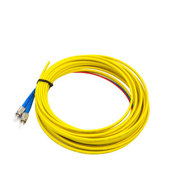 FC UPC Duplex G657A1 PVC فیبر نوری Pigtail تخت کابل زرد تک حالت