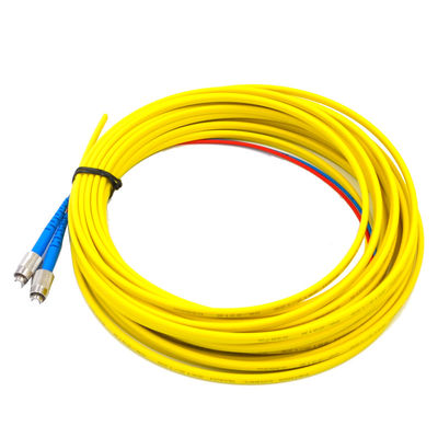 FC UPC Duplex G657A1 PVC فیبر نوری Pigtail تخت کابل زرد تک حالت