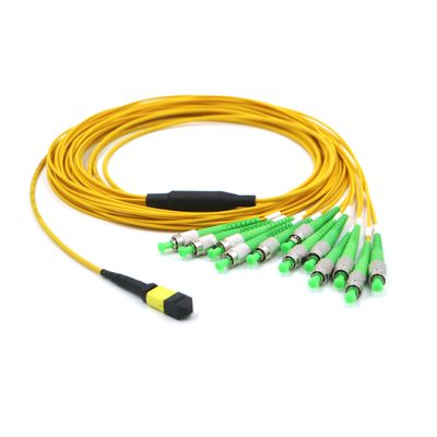 FC APC به MTP 12 فایبر کابل شکستن G657A1 0.3dB از دست دادن کم