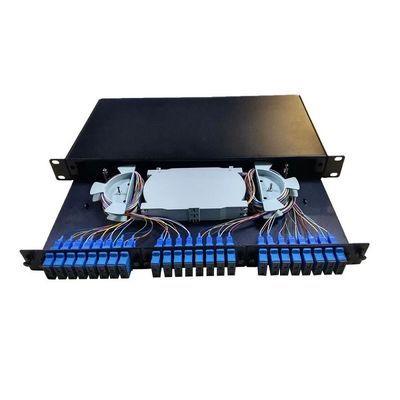 FTTX 48 Ports Rack Mounted Fiber Optic Patch Panel با آداپتور SC Simplex