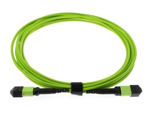 کابل فیبر نوری 20 متری Lime Green OM5 MPO/MTP با کانکتور سرکیمیک زرکونیا