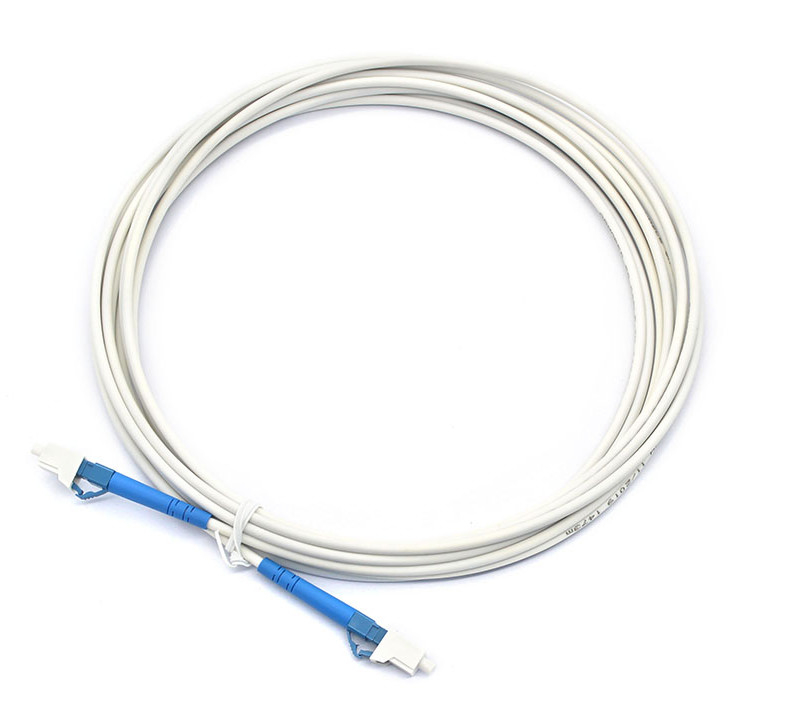 ضایعات ورودی کم LC Patch Cord کابل فیبر دوپلکس Simplex سفید رنگ ژاکت اتصال آبی