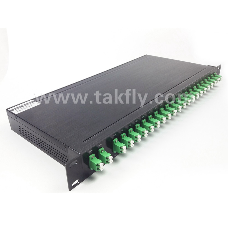 100GHz AWG 40CH DWDM MUX DEMUX با ارتفاع فیبر -100-0μm و قطر کابل 0.9mm