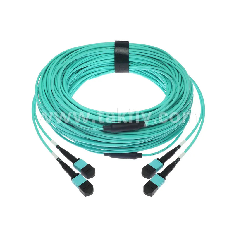 24 هسته MTP کابل اصلی فیبر نوری پرشگر برای مرکز داده FTTX PVC سفارشی