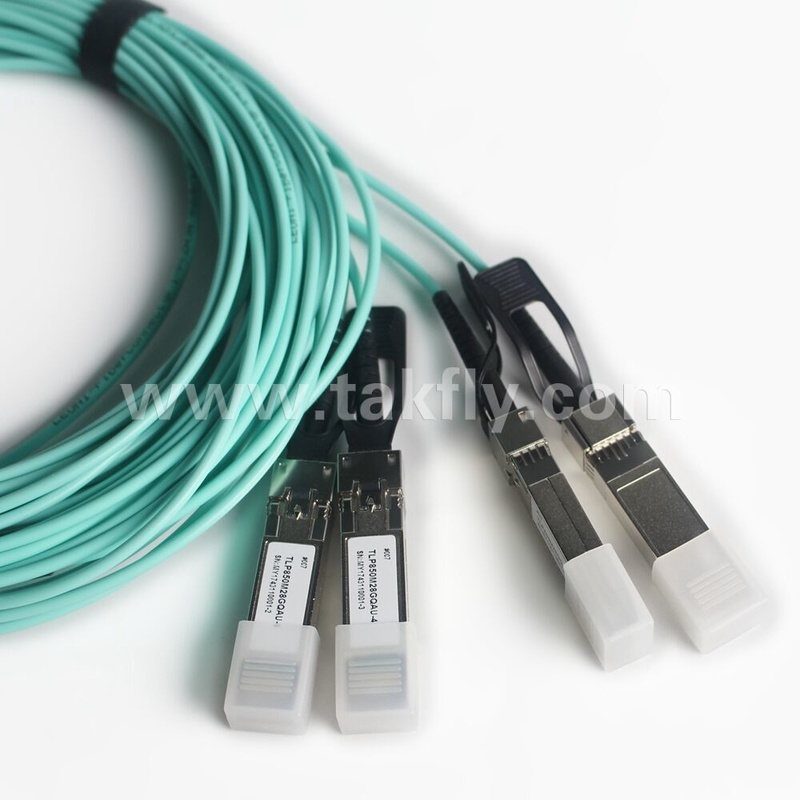100Gb/s QSFP28 تا 4x SFP28 کابل نوری فعال AOC کابل انتقال سریع داده