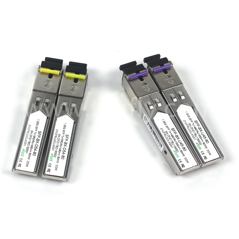 1.25G SFP BIDI OPTICAL TRANCEIVER MODULE Tx1490/Rx1550nm 80KM SMF DDM LC CISCO JUNIPER HUAWEI سازگار