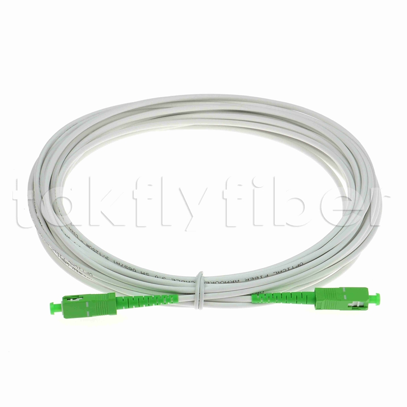 EN50575 CPR گواهینامه SC APC Fiber Optic Patchcord پوشک های فیبر نوری زرهی سیمپلکس 3.0mm LSZH کت سفید
