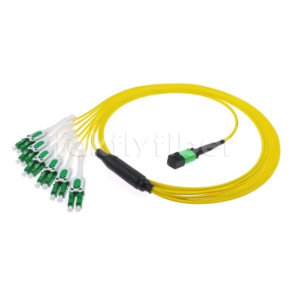 12F MPO-6x LC APC DX Uniboot SM سیم پیچ فیبر نوری با آستین نیکل قطر 3.0mm