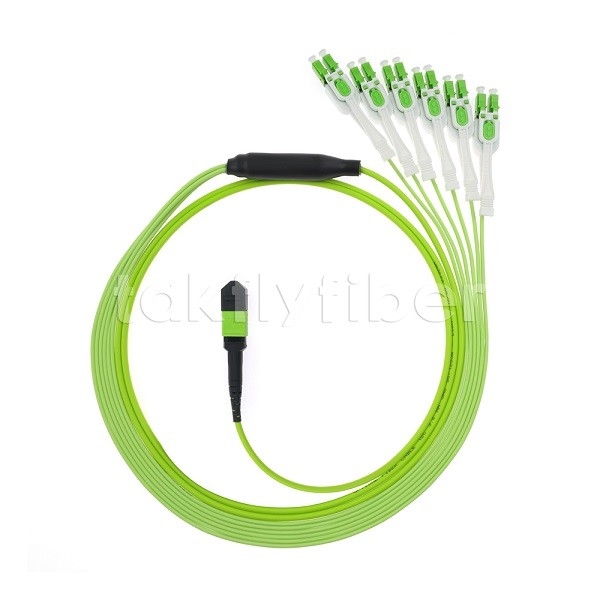 MPO / MTP مرد یا زن OM5 سیم پیچ فیبر نوری 12F LC APC DX Uniboot