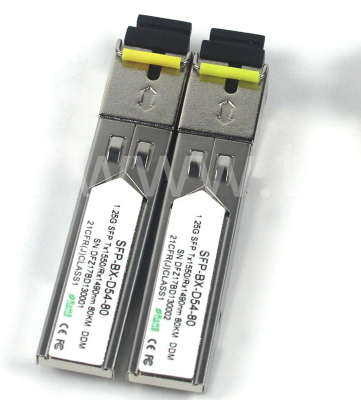 BIDI 1.25 G SFP Transceiver Tx1550/Rx1490nm 80KM SMF DDM LC CISCO JUNIPER HUAWEI سازگار