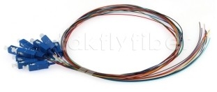 مخابرات درجه 0.9mm 12 رنگ فیبر نوری Pigtail با SC / UPC کانکتور در نارنجی