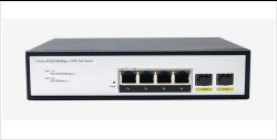DF-2F-4GP 2-Port 10/100/1000Mbps 4+2 پورت های فیبر Uplink Gigabit Poe Network Switch