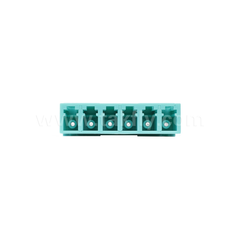 آداپتور LC/PC 6 طرفه MM OM3 آبی OM4 بنفش آبی بدون فلنج پایداری دما -40C～85C افت اضافی≤0.2dB