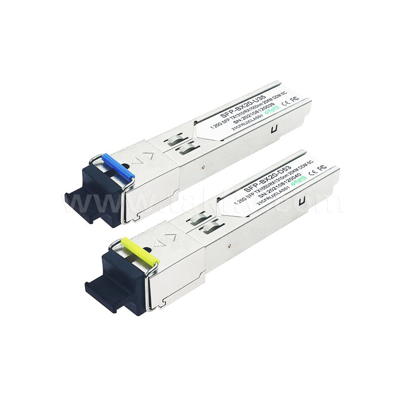 SFP 1.25Gbps 20KM SC ماژول گیرنده نوری دو طرفه برای مرکز داده AI FTTX