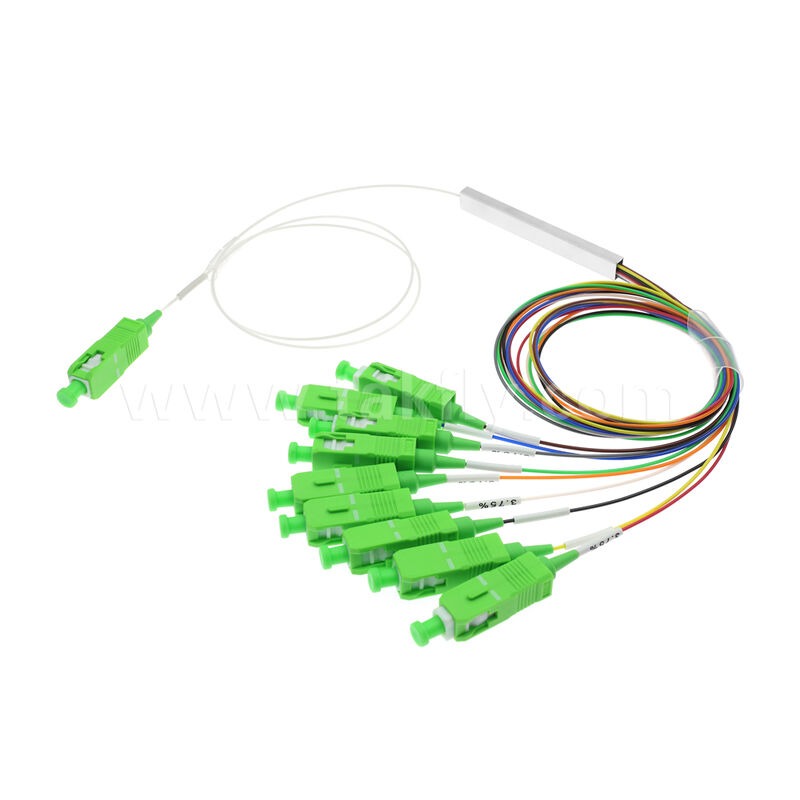 1 × 9 کانال PLC Splitter با فیبر 0.9mm برای شبکه های توزیع نوری FTTH / FTTX