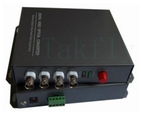 مبدل نوری ویدیوی دیجیتال 4CH - 2 ویدیو + 1-2 داده RS485 روی تک فیبر