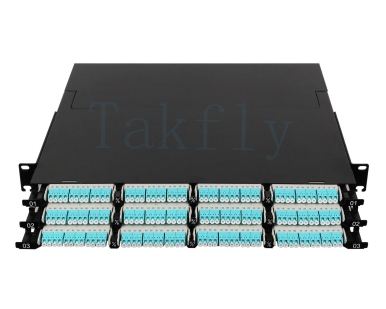 1U 144C Ultra-High Density MPO Patch Panel 12 اسلات کاسه، 144 هسته LC، برای اتصال ستون فقرات MDF / IDF