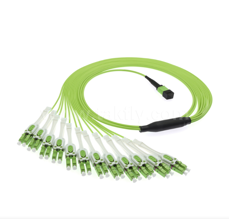 وصله بند ناف یونی بوت MPO/MTP به LC – چند حالته OM5، 1×24، اتصالات Uniboot LC صرفه جویی در فضا، برای مرکز داده با چگالی بالا و برنامه های 40G/100G/400G