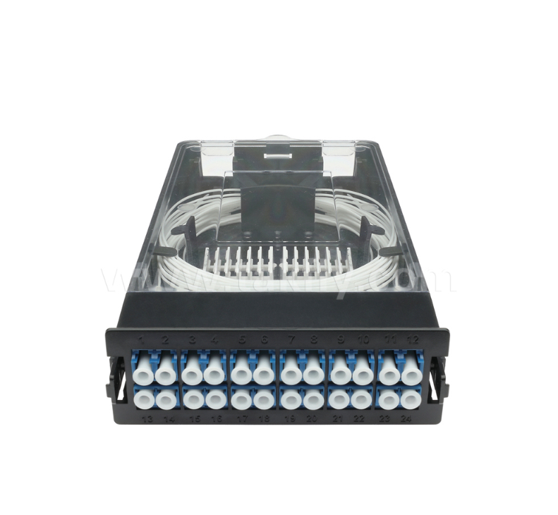 ماژول کاسیت از پیش بسته شده TK-HRM-04، 12C/24C، دو حالت: LC Pigtail Fusion یا MPO-LC مدیریت کاسیت، Plug-and-Play برای کابل سازی مرکز داده