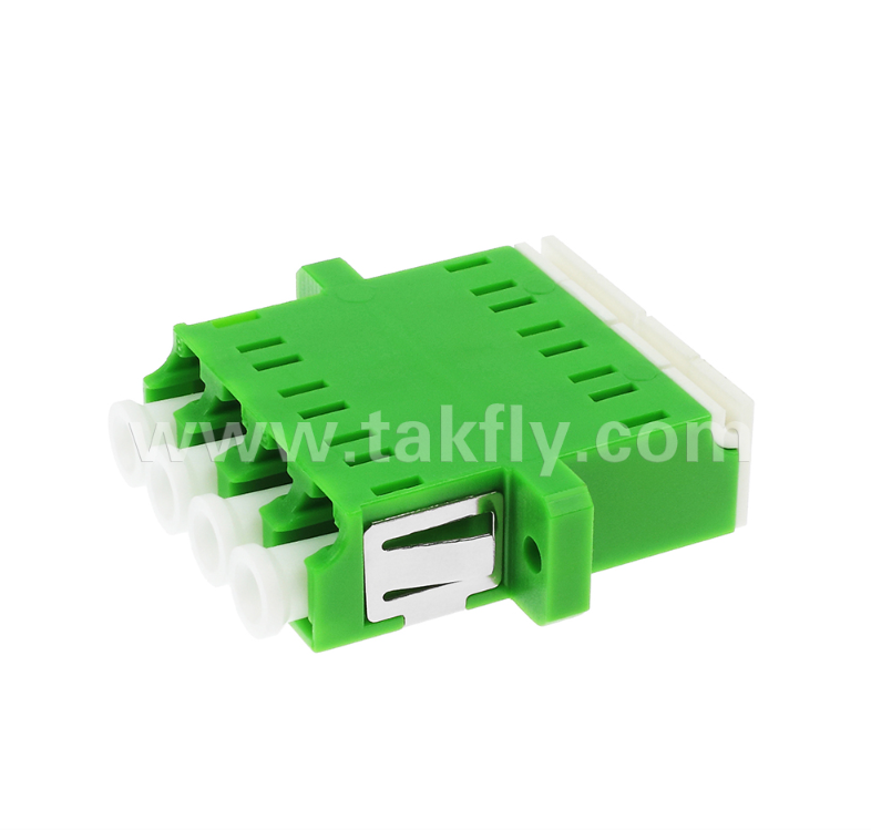 آداپتور شاتر داخلی چهارگانه LC – 4 در 1 LC Duplex APC با شاتر داخلی، از چشم ها در برابر لیزر فیبر نوری، سازگار با IEC و RoHS، برای مرکز داده و اتصالات فیبر پرقدرت محافظت می کند.