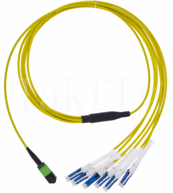 كابل توصيل MPO إلى CS – متعدد الألياف عالي الكثافة إلى CS Uniboot، 4/8/12/16/24F، فقدان إدخال منخفض لمراكز البيانات