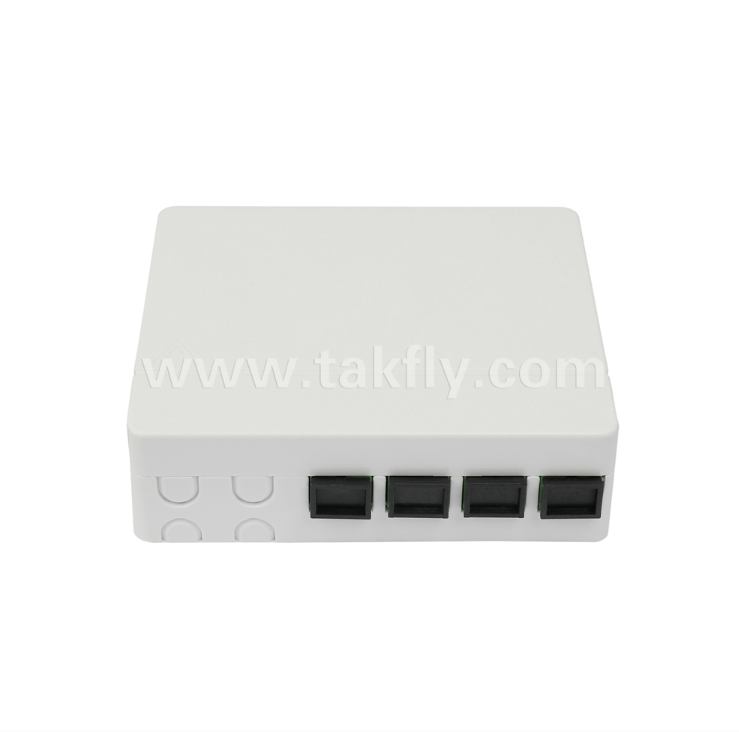 جعبه ترمینال فیبر TKS-1806-04C-4 پورت - نصب سطحی، سازگار با SC/LC، طراحی ماژولار برای زیرسیستمهای محل کار.